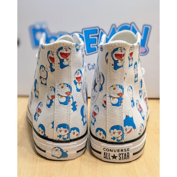 Converse Chuck Taylor All Star Doraemon Cat Robot Unisex High Top Shoes W9 NIB - Picture 7 of 13